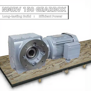 Reductor de velocidad de engranajes helicoidales NMRV 150 de 2.2~15KW con brida cuadrada de entrada de 180*180mm, tamaño de flanqueado B14 B5, relación I=57.510~6080,100 - Product Image 2