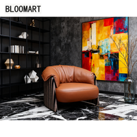 Fauteuil inclinable moderne et exclusif en cuir et tissu, fauteuil de salon