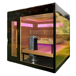 Modern Design Indoor Glazen Saunakamer 2-persoons Capaciteit Far Infrarood <span class=keywords><strong>Computer</strong></span> Bedieningspaneel Met Rode Ceder Grenen Villa 'S - Product Image 1