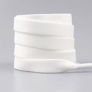 Cordones Clásicos Blancos y Negros para Zapatos Mcq, Cordones Planos para Zapatos Casuales, Tejido de Precisión, 1.2 cm de Ancho, Cordones de Poliéster - Product Image 2