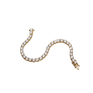 Pulseras y Brazaletes Unisex de Oro Sólido de 9K con Diamantes Cultivados en Laboratorio, Chapado en Oro Rosa, Corte Brillante Redondo, Certificados por Terceros - Product Image 1