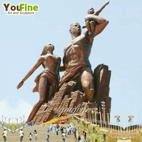 Statues de monuments de la Renaissance africaine en bronze sur mesure de grande taille