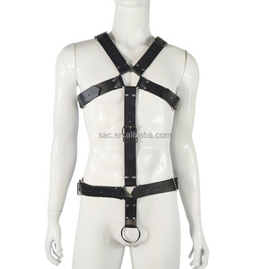 SacKnove 51177 Factory Customs Logo Design Men Chest Pu Leather flirtare Male Fetish Gear Punk Body <span class=keywords><strong>Harness</strong></span> Sexy For Man - Product Image 2