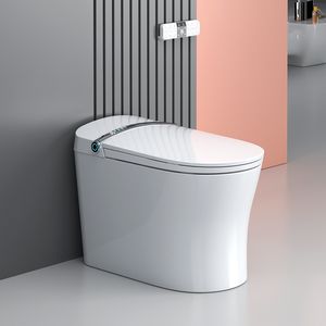 Bidet intelligent en céramique japonaise avec siège chauffant, fixation au sol, double chasse d'eau, télécommande incluse, siphon en P, capteur de pied, veilleuse, garantie 3 ans - Product Image 4