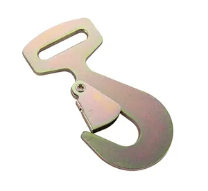 Customized Size 1.5" 2" 50mm 3T 5T Yellow Zinc Galvanized Flat Snap Hook For Tie Down Strap