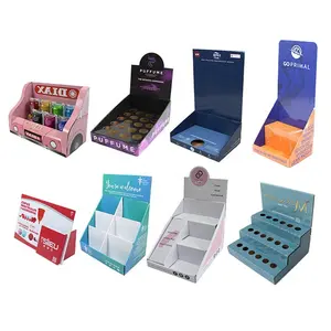Benutzer definierte Karton Arbeits platte Point of Sale Counter Box Display Supermarkt Pdq Display Papier box Für den Einzelhandel