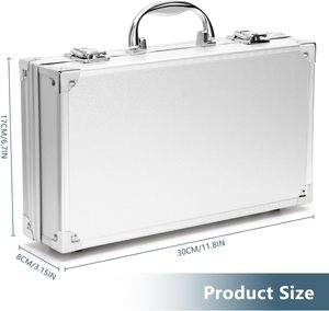Caja de <span class=keywords><strong>Herramientas</strong></span> de Aluminio Portátil, con Cerradura y Asa, Organizador de Medicamentos Portátil, Maletín de Aluminio - Product Image 3
