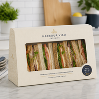 Biologisch Abbaubare Restaurant-Catering-Lunchbox mit Fenster Premium Karton Bäckerei-Verpackung Takeaway Catering Lebensmittelbehälter