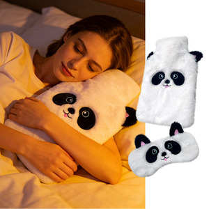 <span class=keywords><strong>Bouillotte</strong></span> en caoutchouc de haute qualité 1L 2L avec housse en peluche Panda et masque pour les yeux, chauffe-mains, design animalier, vente en gros - Product Image 5