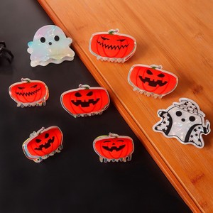Pinza de pelo láser para Halloween, diseño de fantasma de <span class=keywords><strong>calabaza</strong></span> coreana, 5cm, pinza de pelo de PVC, accesorios para el cabello de fiesta al por mayor - Product Image 2