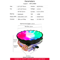 Pendingin CPU 4 Pipa Panas Baru amd Am4 Itx X99 Intel Desktop PC Prozessor Blok Aluminium Disipador Radiator Kipas 4 Kabel