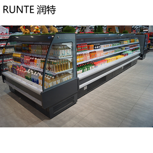 Réfrigérateur commercial semi-hauteur multi-étagères ouvert pour supermarché, idéal pour boissons et aliments frais - Product Image 2