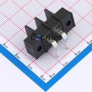 MX25RM-7.62-02P-BK01-Cu-S-A Barrier Terminal Block Bent Lead Through Hole,P=7.62mm Connector Two Sides 7.62mm 1x2P Right Angle - Product Image 2