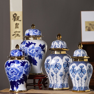 Pot d'urne en céramique de luxe de boutique Style chinois porcelaine blanche <span class=keywords><strong>bleue</strong></span> antique petites et grandes tailles décor à la maison pour le salon d'entrée - Product Image 2