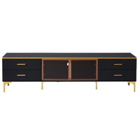 Pabrik desain Modern emas dan putih kabinet Tv furnitur rumah mewah dudukan Tv kayu