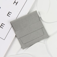 Pochette à bijoux en microfibre de luxe MOJU populaire 8x8cm, petite enveloppe cadeau avec 10 couleurs pour l'emballage et la présentation de bijoux haut de gamme