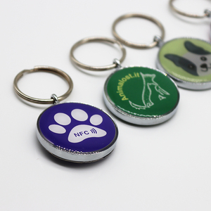 Fábrica 13,56 MHz NFC personalizado RFID Gatos Perros llaveros para mascotas seguimiento Mini etiqueta con código <span class=keywords><strong>QR</strong></span> <span class=keywords><strong>URL</strong></span> al sitio web - Product Image 2