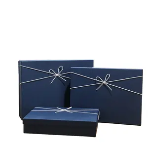 Fashion custom cardboard box with cover fashion bow tiandi cover box clothing packaging box