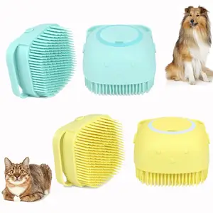 Силиконовая губка для чистки домашних животных, шампунь, Массажная щетка для ванной для домашних животных, собак и кошек