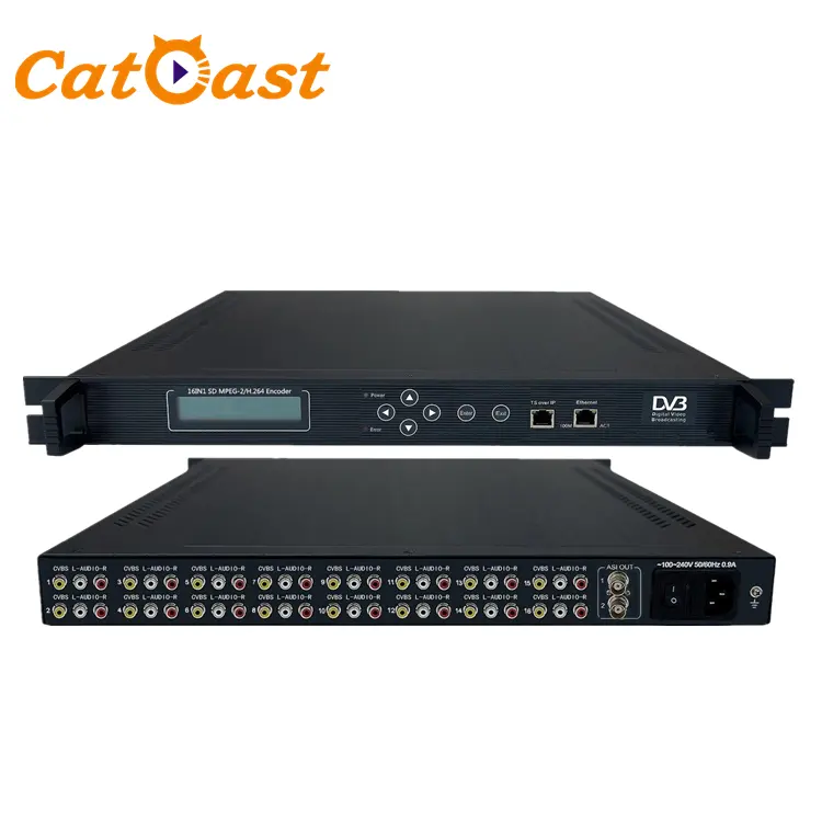 16 1 PAL NTSC 비디오 인코더 MPEG2 H.264 SD CVBS 입력 ASI IP TS over UDP 멀티 캐스트 유니 IP 인코더