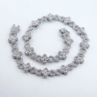 Pulsera Cubana de Trébol con Diamantes de Imitación de Lujo, Estilo Hip Hop, al Precio Más Bajo, para Hombres y Mujeres, Color Personalizado