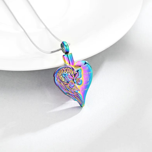 Kremasyon takı külleri için kelebek kalp Urn kolye kadınlar için Memorial Human anıt kolye asılı insan külleri için - Product Image 5