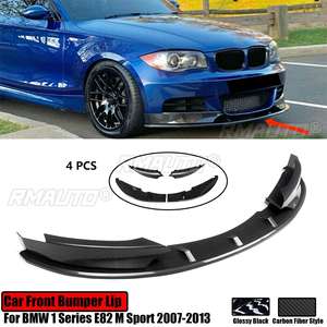 <b>Car</b> Front Bumper Lip <b>for</b> BMW 1 Series E82 M Sport 2007-2013 Splitter <b>Diffuser</b> Spoiler Protector Glossy Black Carbon Fiber Style - Product Image 1