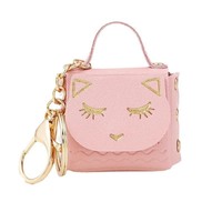 Dompet Koin Kulit PU Gantungan Kunci Tas Mini Dompet Koin Kantong Koin Tas Jinjing Mini Gantungan Kunci Tempat Earphone Dompet Desainer