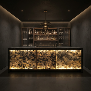 Luxury Natural Flexible Copper Slate Stone Veneer Eco-Friendly Black Durable Translucent <b>Wall</b> <b>Cladding</b> <b>Panel</b> <b>Interior</b> Dining - Product Image 3