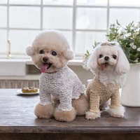 Magnifique pull pour animaux de compagnie, vêtements avec décorations en dentelle, tenue chaude pour chiens et chats de petite race, Teddy, Bichon, automne, hiver, usage quotidien