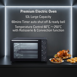 Horno Tostador Eléctrico <span class=keywords><strong>de</strong></span> Convección <span class=keywords><strong>de</strong></span> 53L con Función <span class=keywords><strong>de</strong></span> Calentamiento para Hornear Pollo Entero y <span class=keywords><strong>Pan</strong></span>, Uso Doméstico - Product Image 2