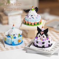 Vente en gros de jouets d'assemblage unisexes en micro-particules de plastique DIY, thème animaux, échelle 1:8, blocs de construction, cadeaux