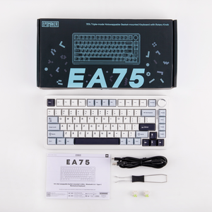 Clavier de jeu mécanique EPOMAKER EA75, sans fil tri-mode, fixation Gasket, disposition 75%, RGB, touches PBT hot-swap avec bouton rotatif pour Win/Mac - Product Image 6