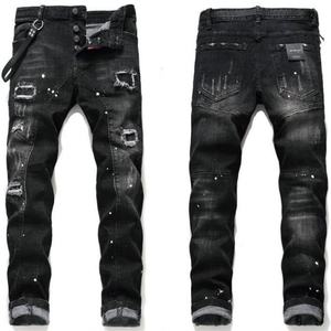 Pantalones Vaqueros de Moda Urbana para Hombre 2025 - Pantalones de Mezclilla de Pierna Recta Holgados y Rotos de Alta Calidad, Suaves y Elásticos - Product Image 1