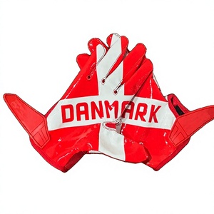 Defensive Back Football <b>Gloves</b> Adult Super Tacky Anti-Slip Secure Wrist Strap Breathable Custom Color OEM Pakistan Supplier - Product Image 1