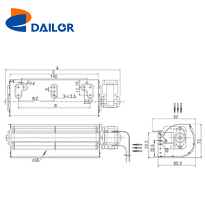 Ventilateur de ventilation à flux transversal haute puissance longue durée 60 mm 220 V - Product Image 3