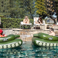 Bouée gonflable en forme de réservoir avec jet d'eau, jouet flottant pour enfants et adultes, pour piscine, jeu aquatique, lit flottant type hovercraft