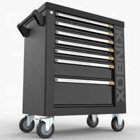 Boîte à outils Kinbox noire populaire et durable à 7 tiroirs avec roue pour le rangement des outils