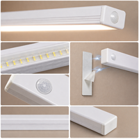 Barre lumineuse LED intelligente à détecteur de mouvement magnétique, rechargeable, lampe de nuit sous l'armoire