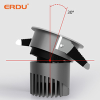 Spot encastré LED ERDU anti-éblouissement réglable 7W, spot intelligent avec CRI 90