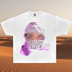 T-shirt Oversize da Uomo con Grafica Effetto Visione Sfocata nel Deserto, Streetwear, Girocollo, Manica Corta, 100% Cotone Jersey, Stampa Frontale - Product Image 2