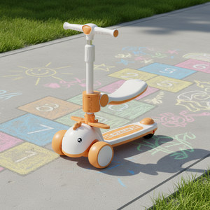 Wholesale Three Wheel Kids Foldable Electric Scooter Adjustable Height With Flash Wheels - Product Image 3