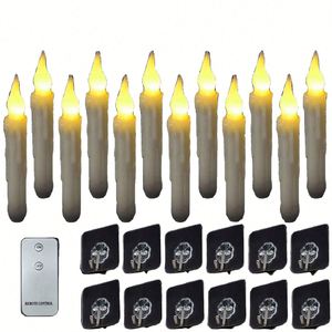 Velas Colgantes Mágicas con Control Remoto, Velas Flotantes con Varita, Luz Cálida Parpadeante, LED sin Llama, con Batería, Paquete de 12 - Product Image 5