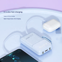 Banque d'alimentation de haute qualité 10000mah avec câble intégré et écran LED Produits à succès 2025 Banques d'alimentation 10000mah