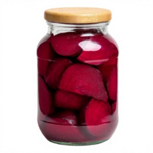 Rodajas de remolacha encurtida encurvada y sazonada de primera calidad en agua y vinagre, en tarro de cristal, marca privada, fabricante OEM - Product Image 3