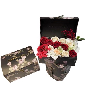 Boîte en papier kraft populaire avec poignée, 10 pièces, boîte cadeau carrée, meilleurs cadeaux, emballage de fleurs - Product Image 2