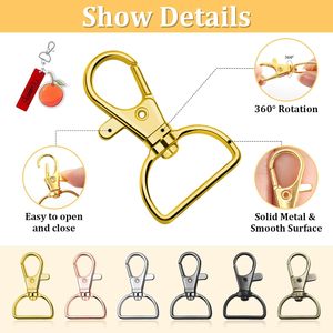 PAXCOO Keychain Bulk With <b>Key</b> Chain Swivel Hook D Rings And Slide Buckles For Handbag <b>Purse</b> Hardware Craft Inch - Product Image 4