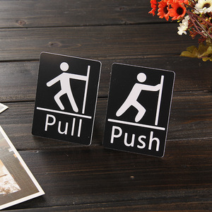 Haokai Push Pull <b>Signs</b> Gold 9.3*7CM PVC Safety <b>Door</b> Plates Laser Engraved - Product Image 2