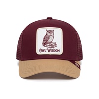 Casquette Trucker en Maille à 5 Panneaux Personnalisée en Usine, Réglable avec Fermeture Snapback, Visière Courbée, Patch Animal Tissé, Style Streetwear, Gorras, Casquettes de Baseball