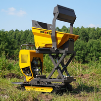 HUAYEE 400kg 500KG Mini Dumper sur chenilles diesel économique pour jardin, avec système de levage hydraulique à ciseaux